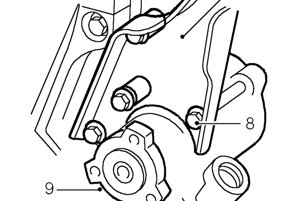 Power steering pump - ’t’ series without air conditioning – Release clip and disconnect power steering pump feed hose from fluid reservoir.