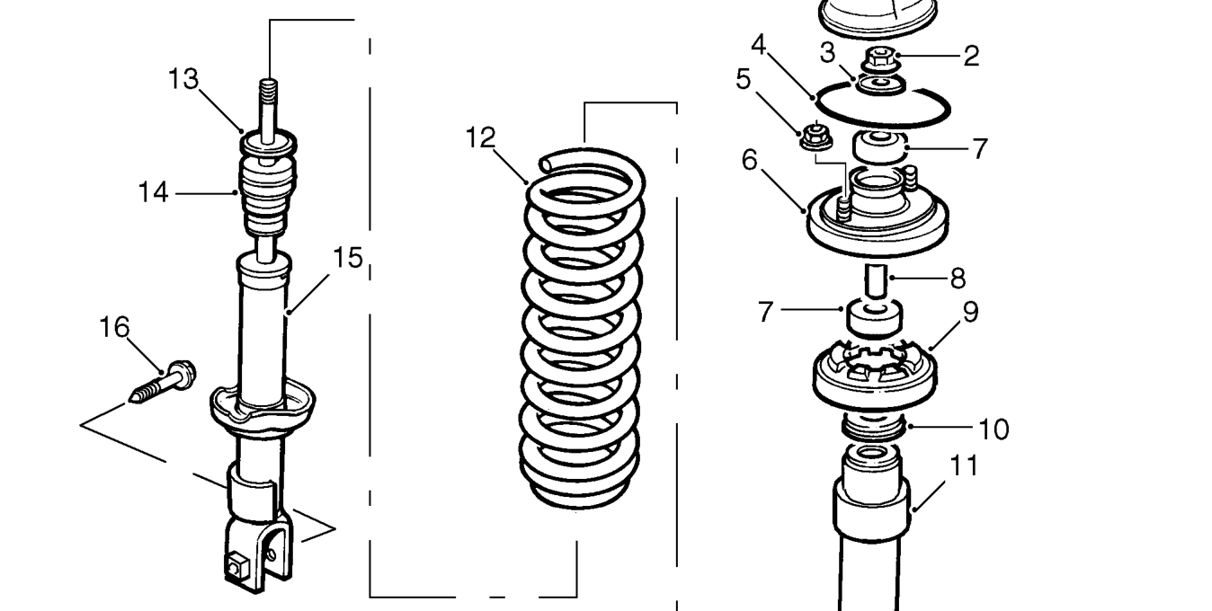 Rear damper and spring
