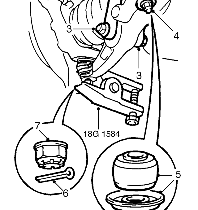 Front lower arm assembly – Remove road wheel(s).