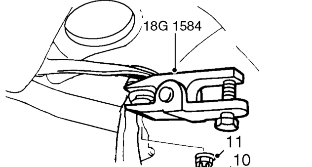 Front upper arm assembly – Support lower suspension arm on a jack.