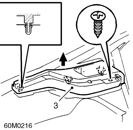 Rear damper – Release parcel tray support straps and remove parcel tray.