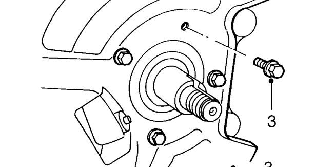 Rear trailing arm and stub axle - disc brake – Remove bolt securing brake hose to bracket.