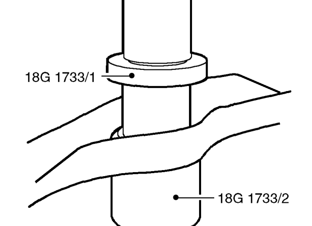 Trailing arm bush – Clean protective coating from trailing arm in area support tool will contact.