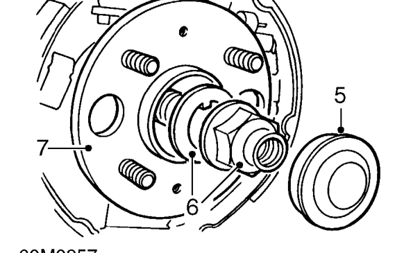 Rear hub and bearing - drum brake with abs – Remove brake drum.