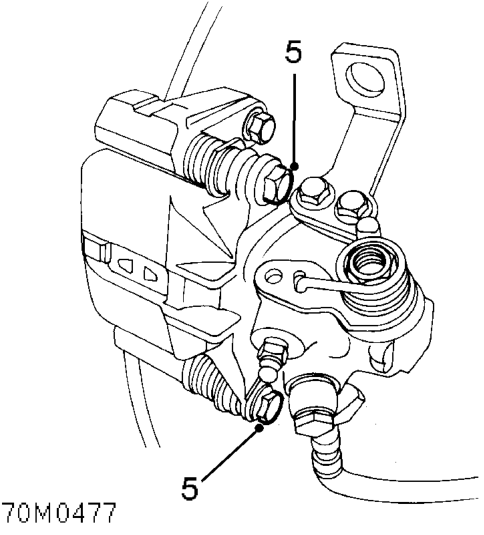 Rear brake disc - check – Remove caliper shield.
