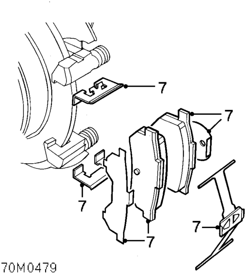 Rear brake disc - check – Release brake caliper housing from carrier and tie aside.