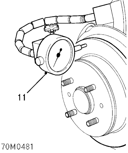 Disc run-out – Renew disc if below service limit.