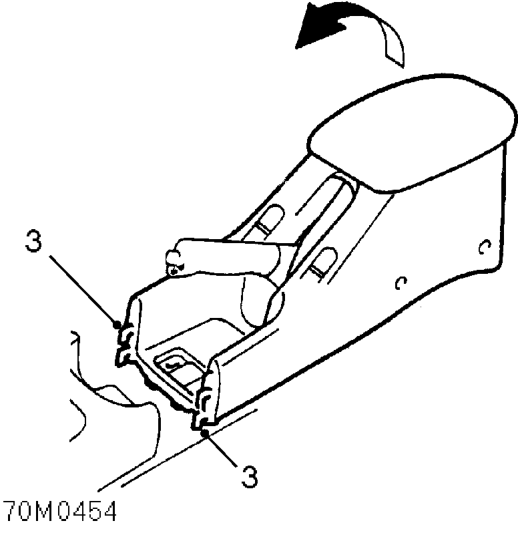 Handbrake switch – Move front seats forward and remove 2 screws securing rear of rear console.
