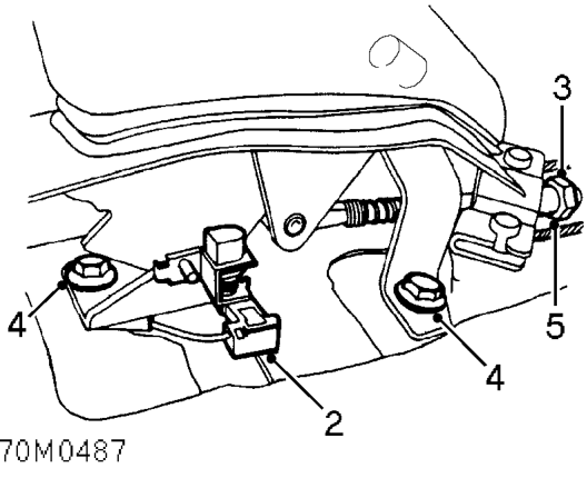 Handbrake lever – Remove rear console. See BODY, Interior trim components.