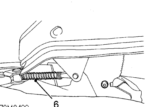 Handbrake lever – Release adjusting rod from equaliser and remove handbrake lever assembly.