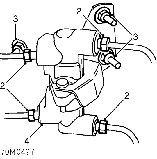 Brake proportioning valve - abs up to 97.5my – Position cloth to absorb fluid spillage.