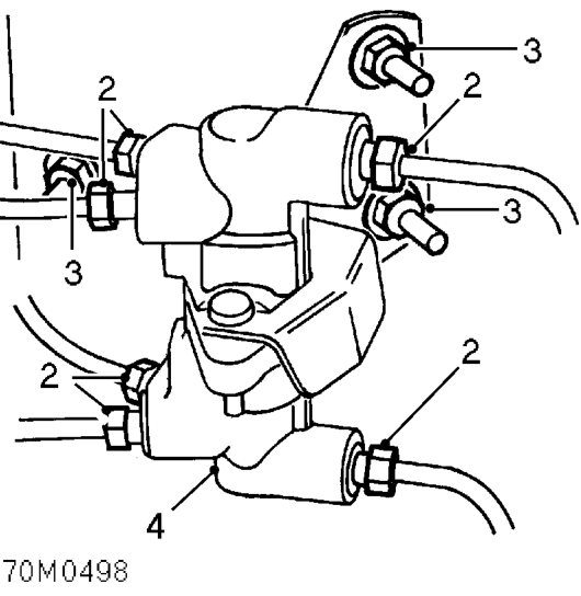 Brake proportioning valve - non abs – Position cloth to absorb fluid spillage.