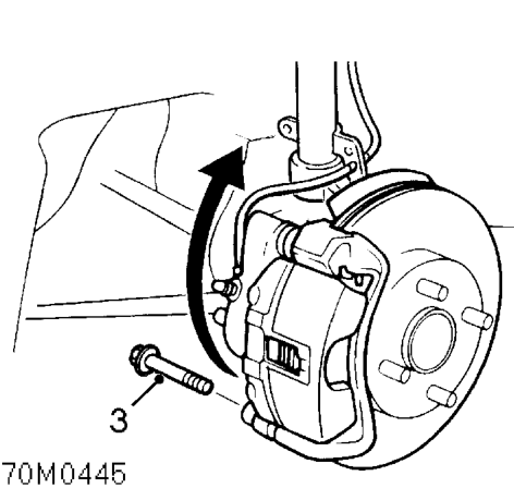 Front brake pads – Remove road wheel(s).