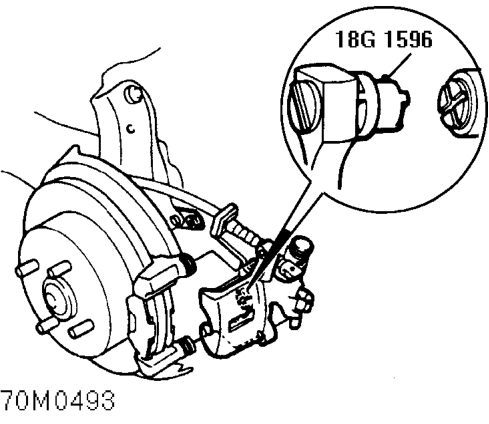 Slacken bleed screw.
