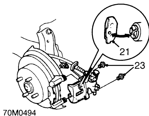 Untie caliper and position to carrier.