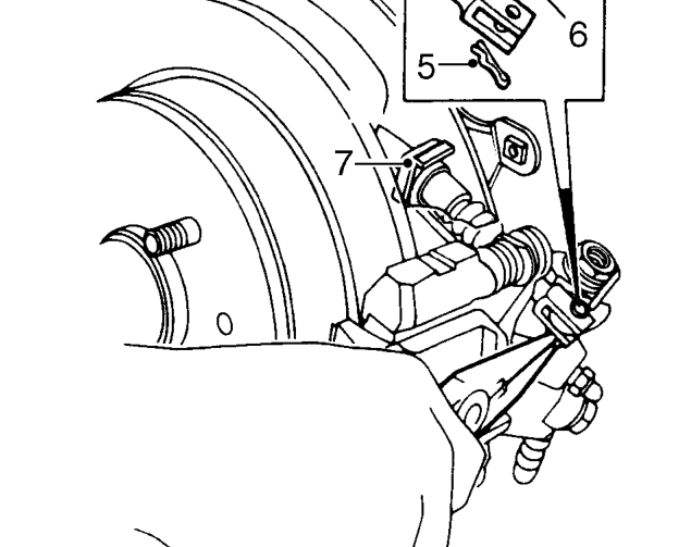Rear brake caliper – Remove shield.