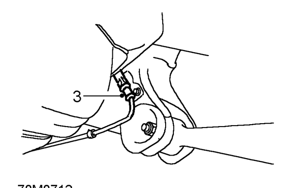 Abs rear wheel sensor and harness - disc brake – Remove road wheel(s).