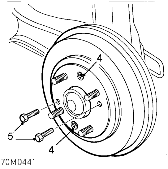 Rear brake drum – Release handbrake.