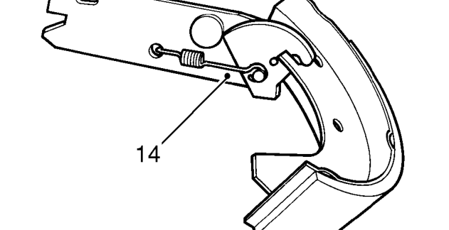 Remove trailing shoe from upper return spring and remove return spring from leading shoe.