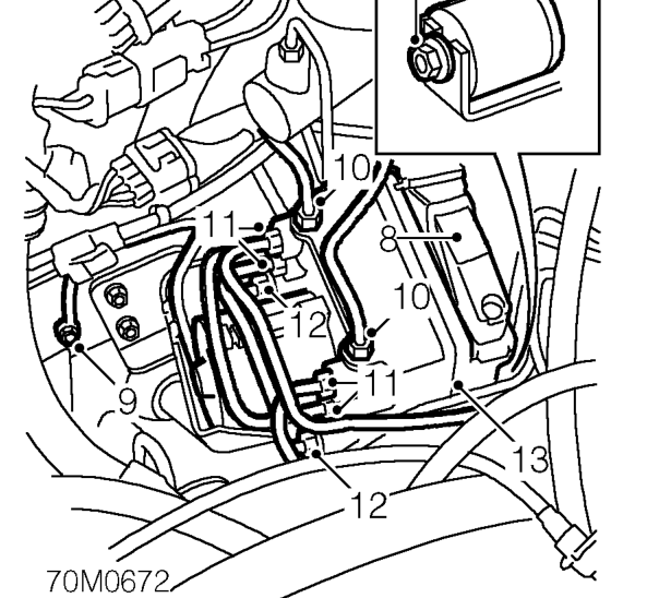 Abs hydraulic modulator - ’d’ series up to 97.5my – Position cloth under modulator to absorb fluid spillage.