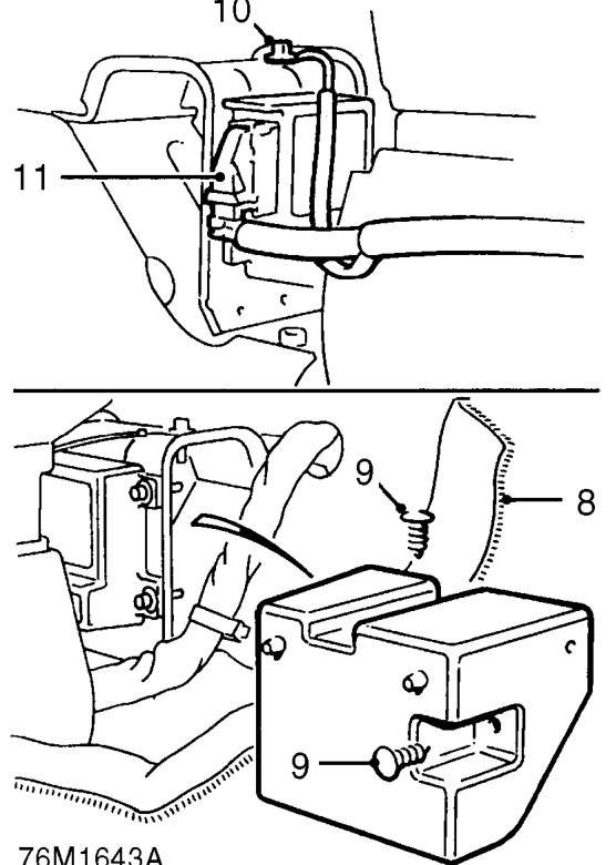 Remove 2 bolts and remove drivers foot rest.