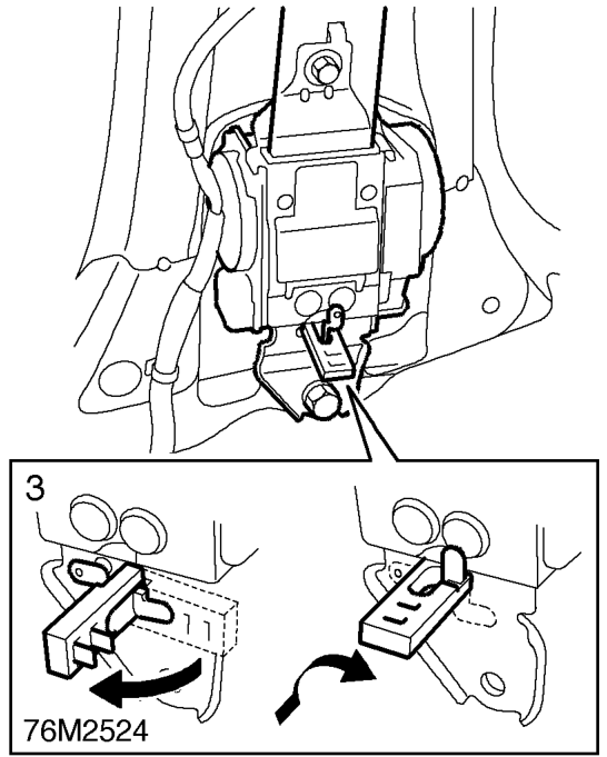 Pre-tensioner - front seat belt – Remove ’B’ post lower trim. See BODY, Interior trim components.