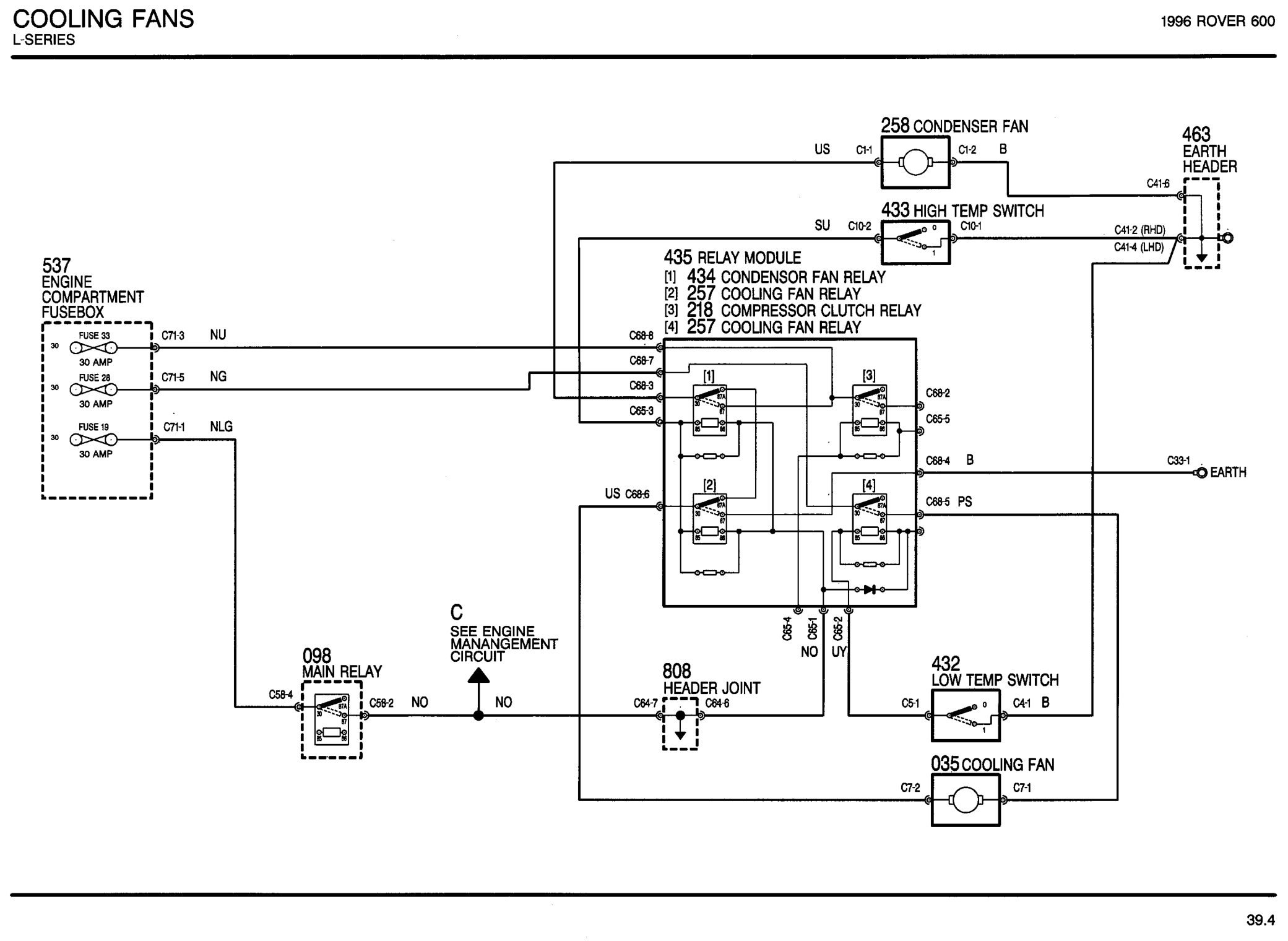 Cooling Fans L-Series circuit diagram