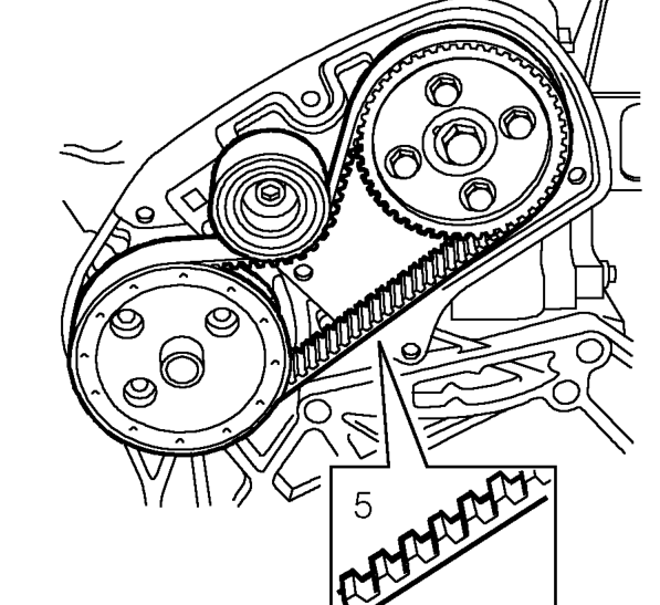 Fuel injection pump timing belt check – Using a socket and an extension bar on the crankshaft pulley bolt, rotate the engine clock