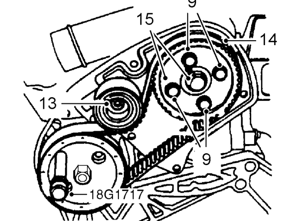 Check that camshaft gear timing mark is aligned with mark on back cover.