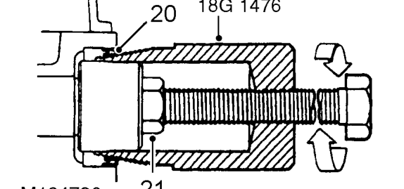 Fit original injection pump timing belt camshaft gear bolt to camshaft.