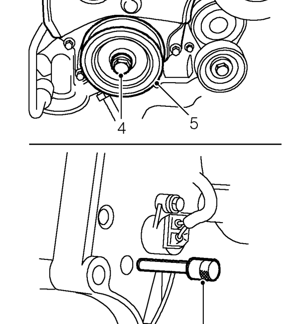 Crankshaft pulley – Remove RH front road wheel.