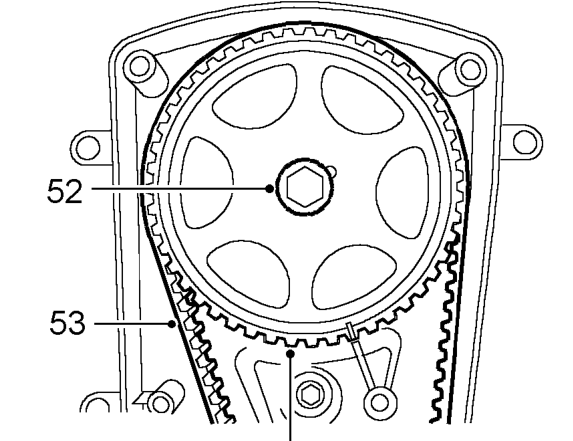 Raise RH side of engine on jack sufficiently only to enable camshaft gear bolt to be remov