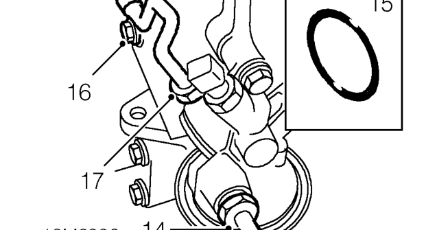 Remove 2 bolts securing oil cooler pipe clips to sump.