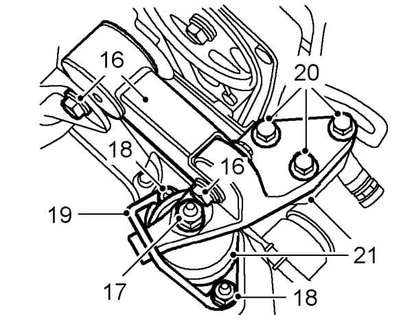 All models – Fit wooden block to jack and position jack to support engine.