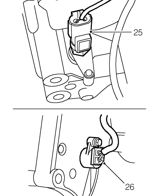 Remove bolt securing earth lead to gearbox.