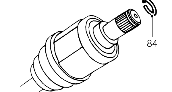 Insert tool 18G 1578 between drive shaft and gearbox to disengage drive shaft circlip from