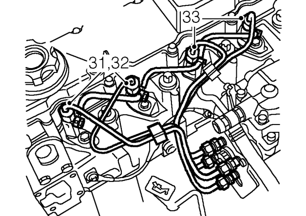 Caution: plug the connections. – Remove cap nut, release fuel return pipe banjo from FIP and discard sealing washers.