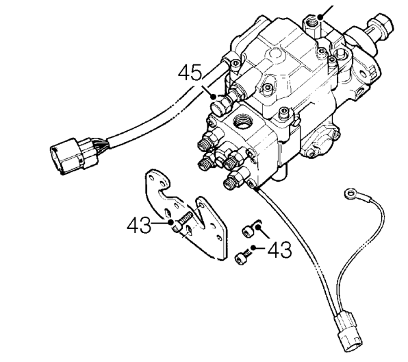 Caution: plug solenoid aperture in pump. – Collect solenoid plunger, spring, and ’O’ ring.