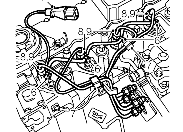 Injectors – NOTE: No. 1 injector incorporates the needle lift sensor.