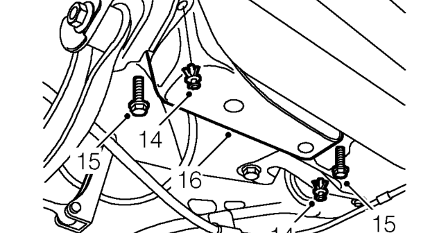 Warning: support on safety stands. – Remove bolt securing handbrake RH cable clip to body.
