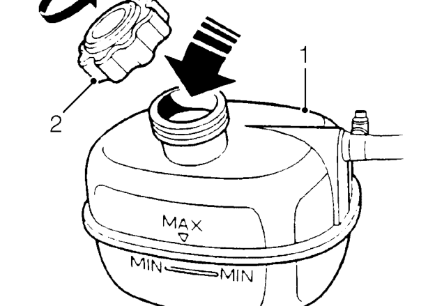 Check level and top-up – CAUTION: The coolant level should only be checked when the system is cold.