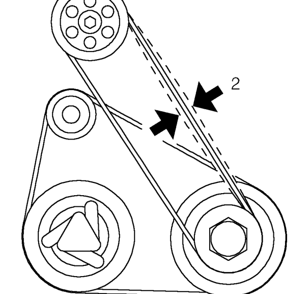 Power steering pump drive belt - 2.0 and 2.3 – Check condition of drive belt, renew a drive belt that shows signs of wear and splitting.