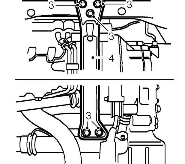 Warning: support on safety stands. – Remove engine lower steady bar. See ENGINE - ’L’ SERIES, Repairs.
