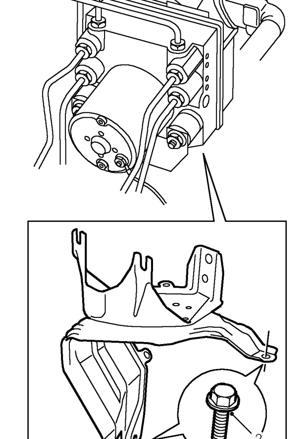 Abs hydraulic modulator - 2.0 and 2.3 – Disconnect battery earth lead.