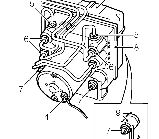 Abs hydraulic modulator - ’l’ series – Position cloth under modulator to absorb fluid spillage.