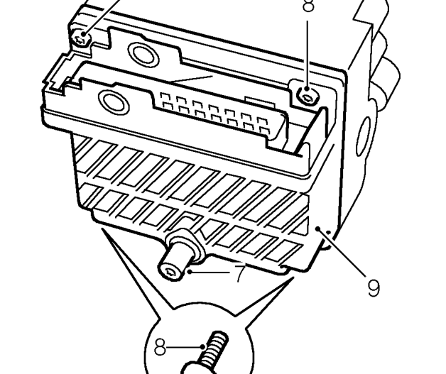 Abs ecu - ’l’ series – Remove rear mounting rubber from spigot.
