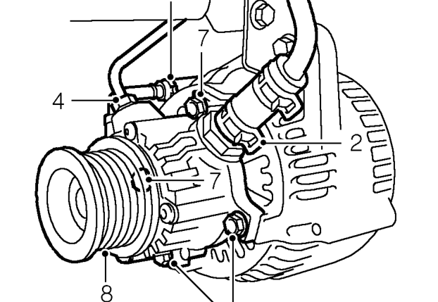 Brake servo vacuum pump - ’l’ series - models with air conditioning – Remove auxiliary drive belt. See ELECTRICAL, Repairs.