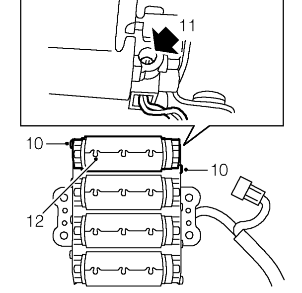 Remove motor assembly complete with harness from seat.
