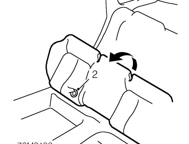 Rear seat belt - centre – Remove bolt securing rear seat cushion.