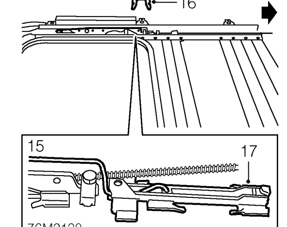 Slide sunshade forward to remove it from sunroof.